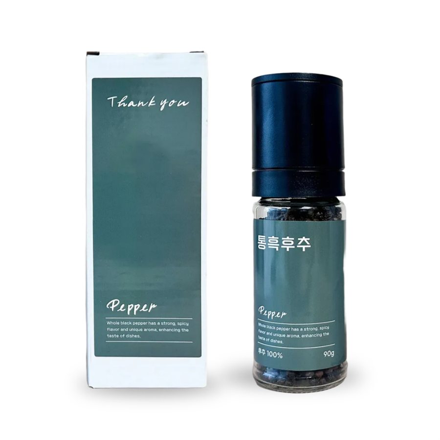 Whole black pepper grinder, 90g, with gift box