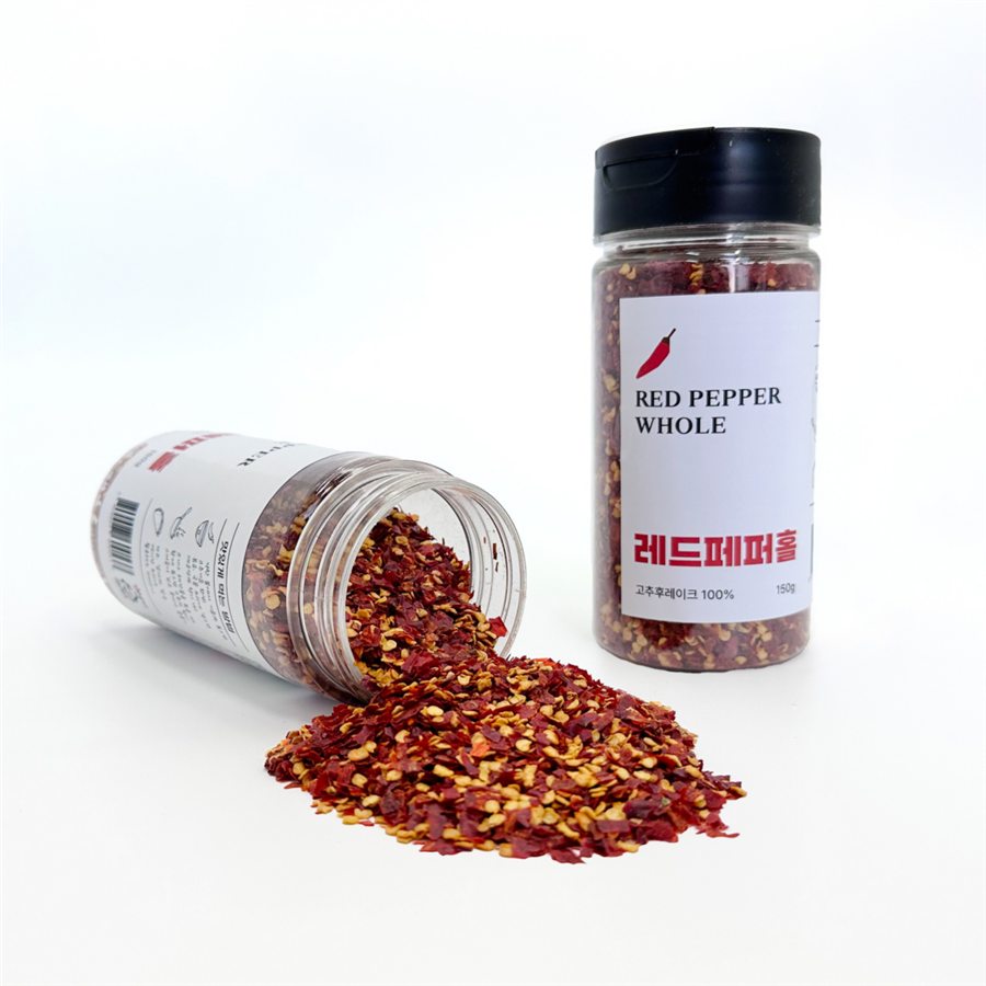 BASIS FOOD Red Pepper Whole, 150g bottle of dried chilli flakes